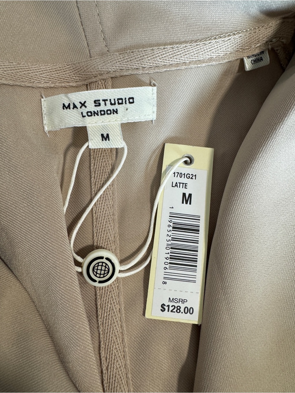 NWT Max Studio Sandstone Draped Open-Front Duster Jacket - Picture 2 of 9